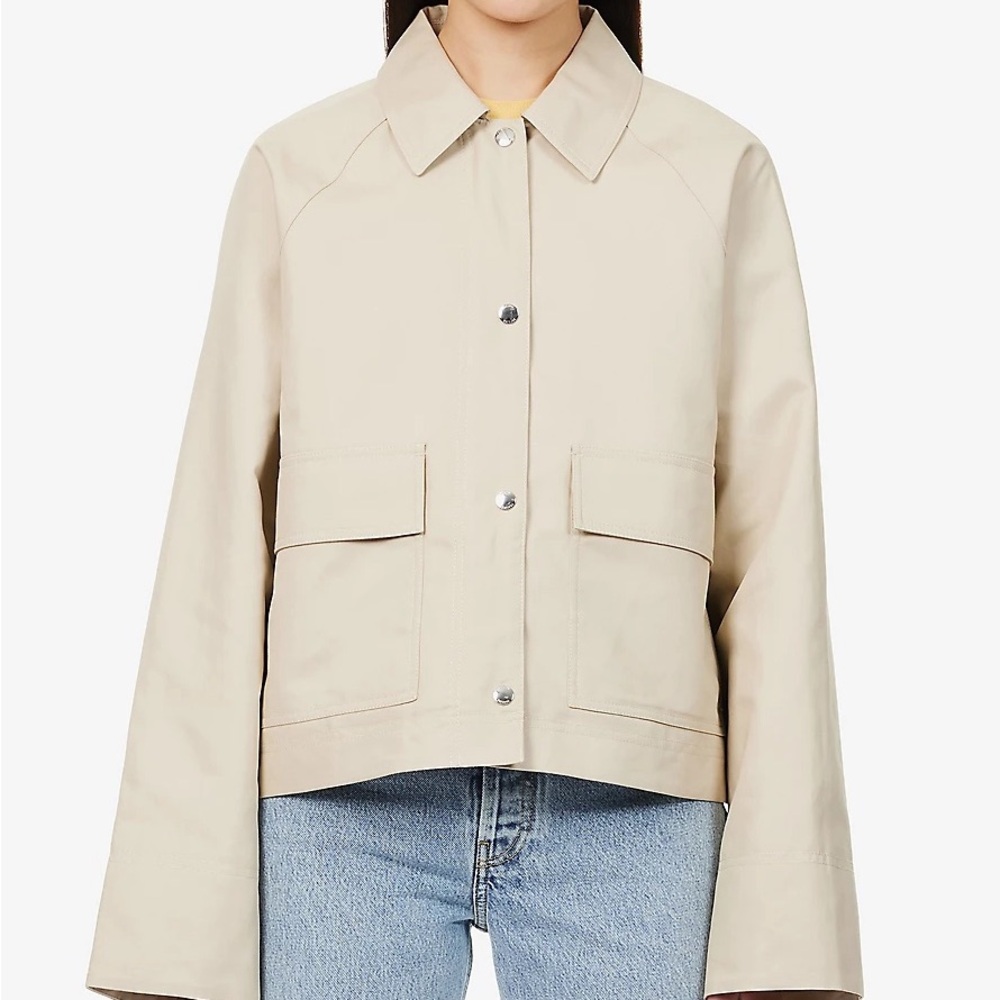 Totême Raglan-sleeve boxy-fit organic-cotton jacket size 36